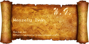 Weszely Iván névjegykártya